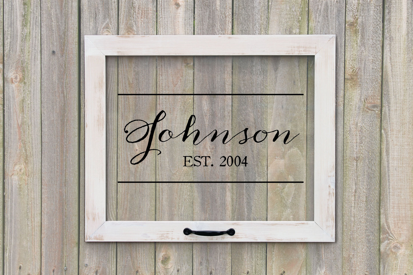 Last Name Sign, Rustic Window, Farmhouse Decor, Established Sign