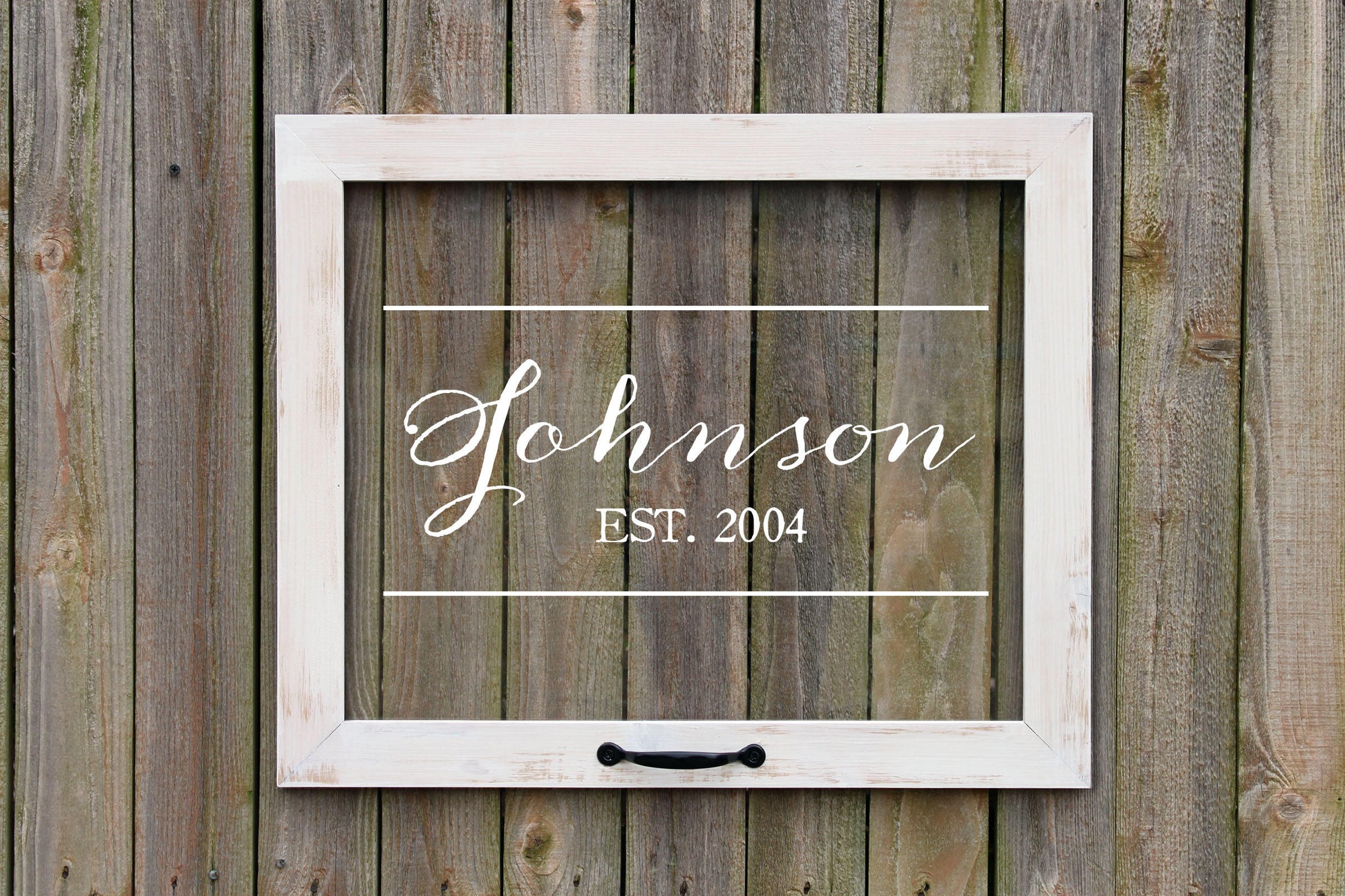 Last Name Sign, Rustic Window, Farmhouse Decor, Established Sign