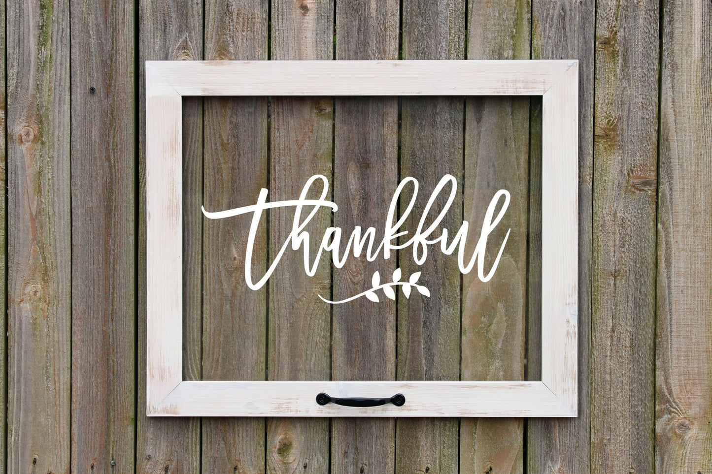 Rustic Framed Thankful Sign, Farmhouse Window, Fall Decor, Housewarming, Autumn Decoration, Thanksgiving Wall Art, Dining Room, Kitchen Art