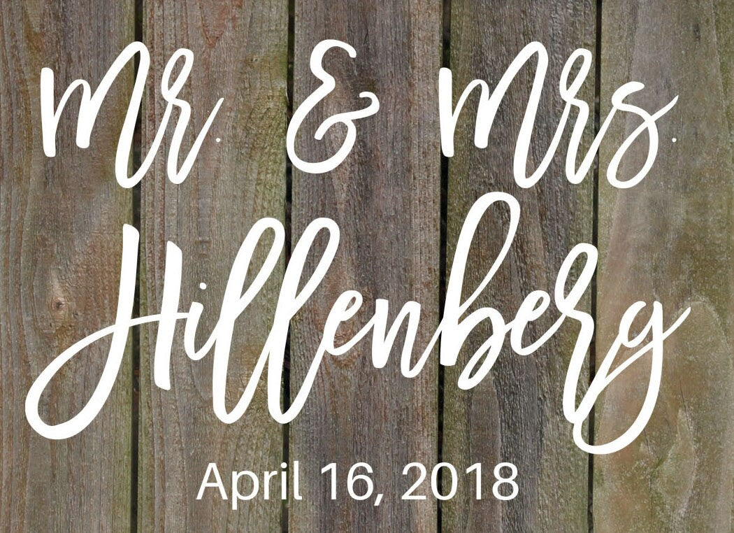 Acrylic Mr and Mrs Sign, Personalized Wedding Sign