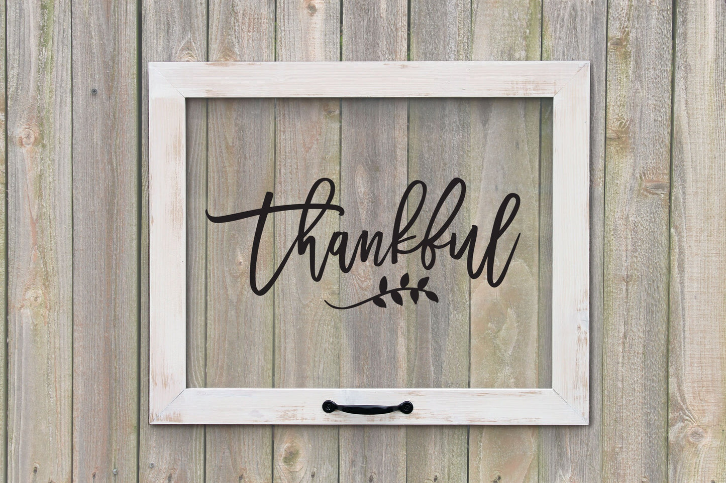 Rustic Framed Thankful Sign, Farmhouse Window, Fall Decor, Housewarming, Autumn Decoration, Thanksgiving Wall Art, Dining Room, Kitchen Art