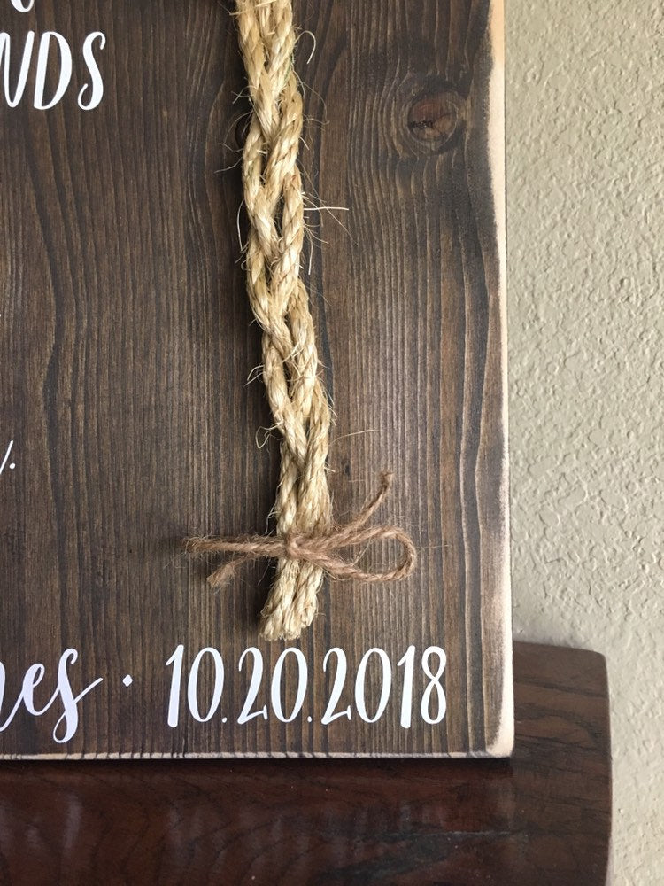 A Cord Of Three Strands Wedding Sign, Ceremony Sign, Ecclesiastes 4:9-12