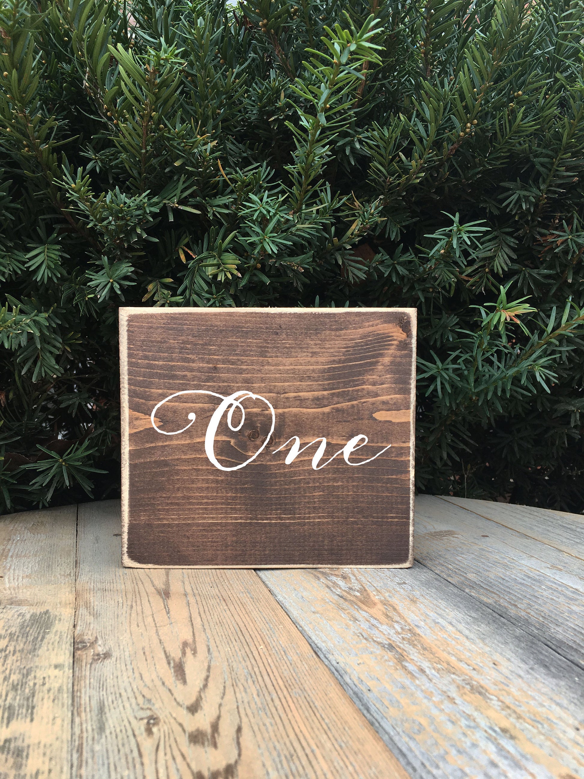 Wooden Table Numbers, Rustic Reception Centerpiece