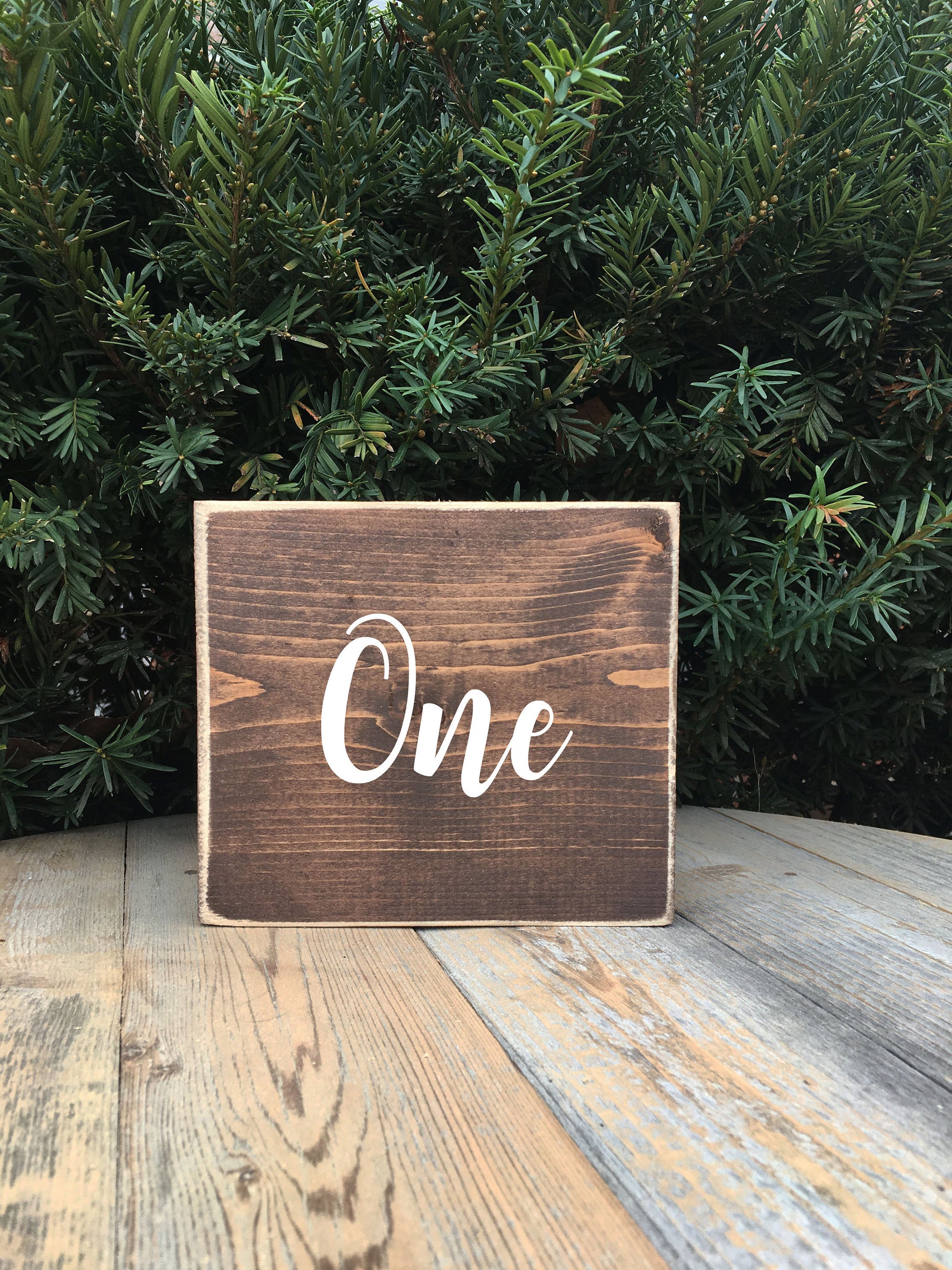 Wooden Table Numbers, Rustic Reception Centerpiece