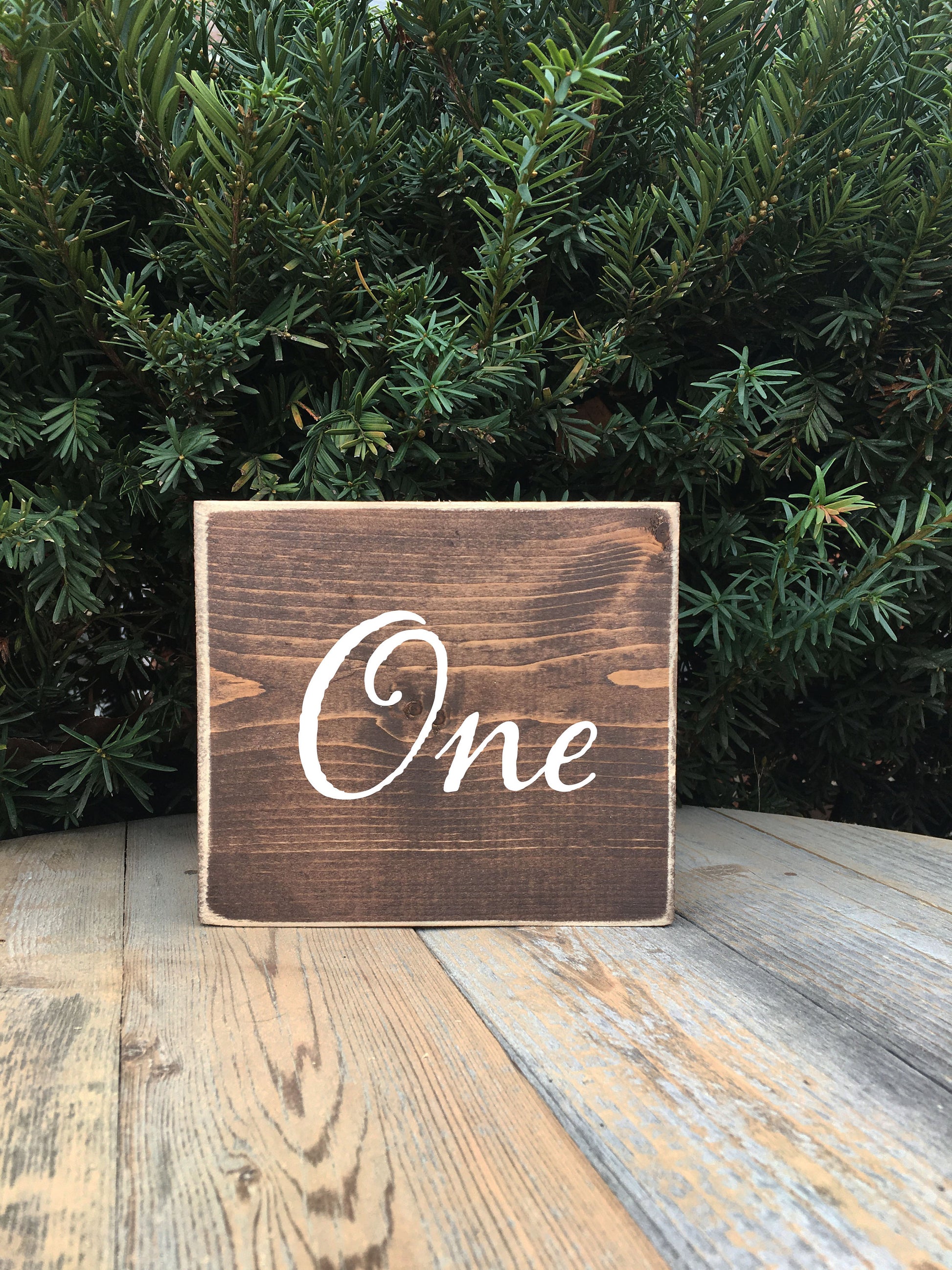 Wooden Table Numbers, Rustic Reception Centerpiece