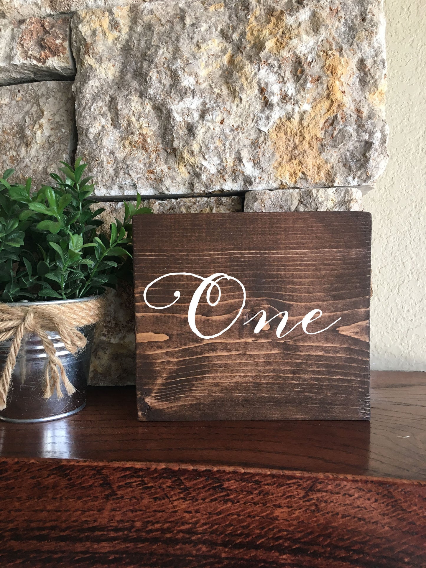 Wooden Table Numbers, Rustic Reception Centerpiece