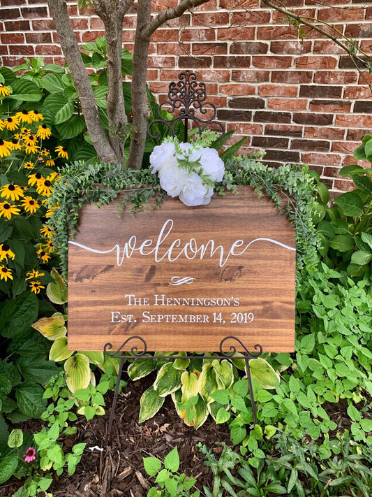 Wedding Welcome Sign, Personalized Wood Sign, Rustic Wedding Decor