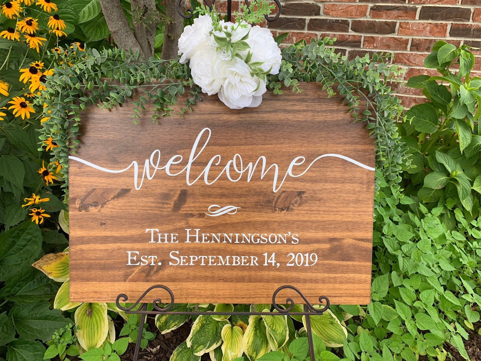 Wedding Welcome Sign, Personalized Wood Sign, Rustic Wedding Decor