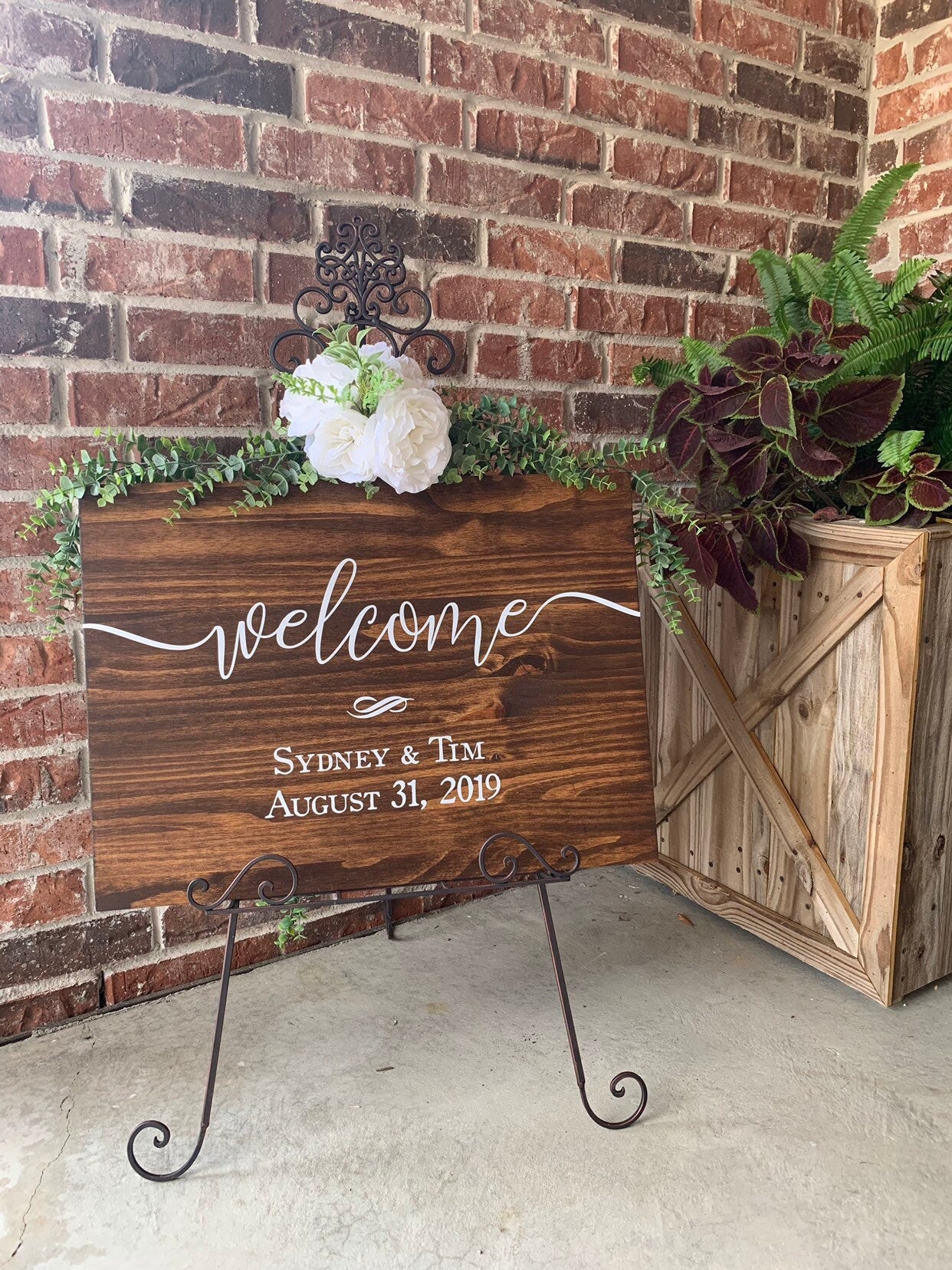 Wedding Welcome Sign, Personalized Wood Sign, Rustic Wedding Decor