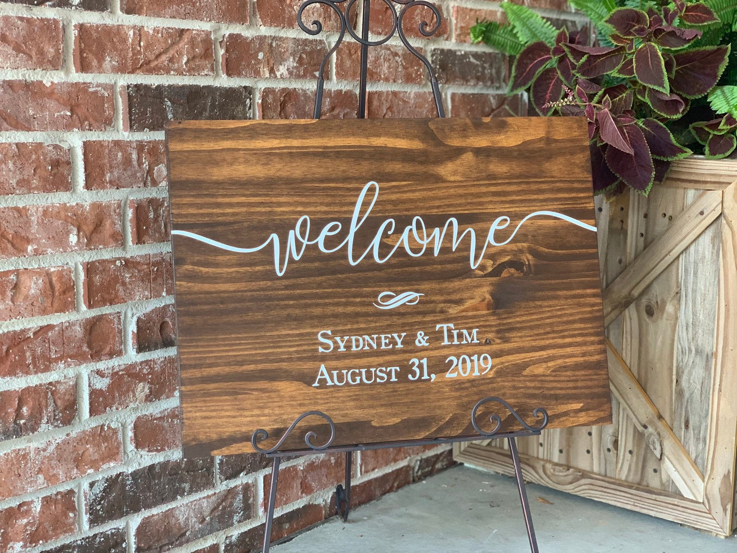 Wedding Welcome Sign, Personalized Wood Sign, Rustic Wedding Decor