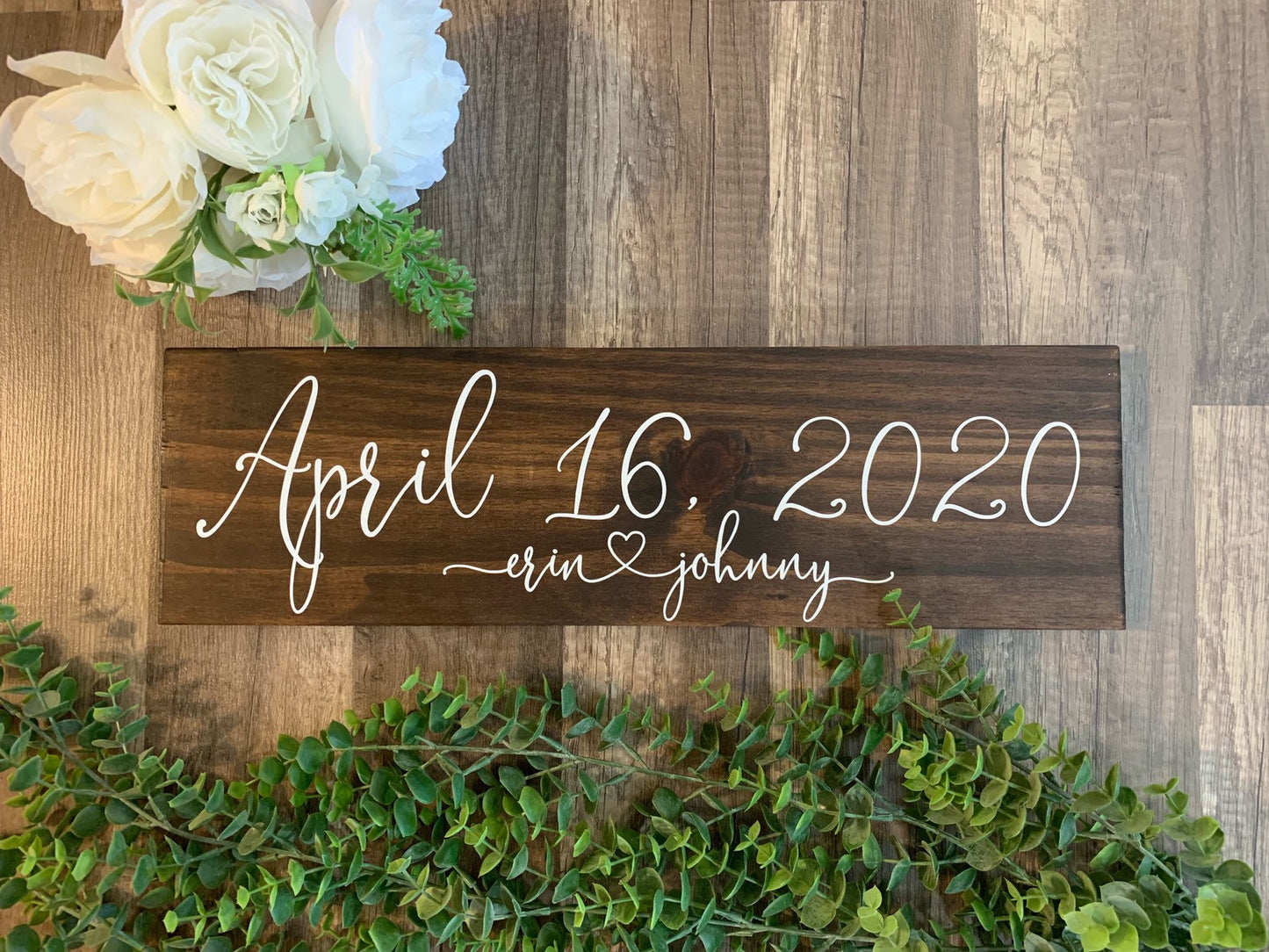 Save the Date Sign, Wedding Announcement Sign, Engagement Photo Prop, Rustic Wedding Decor