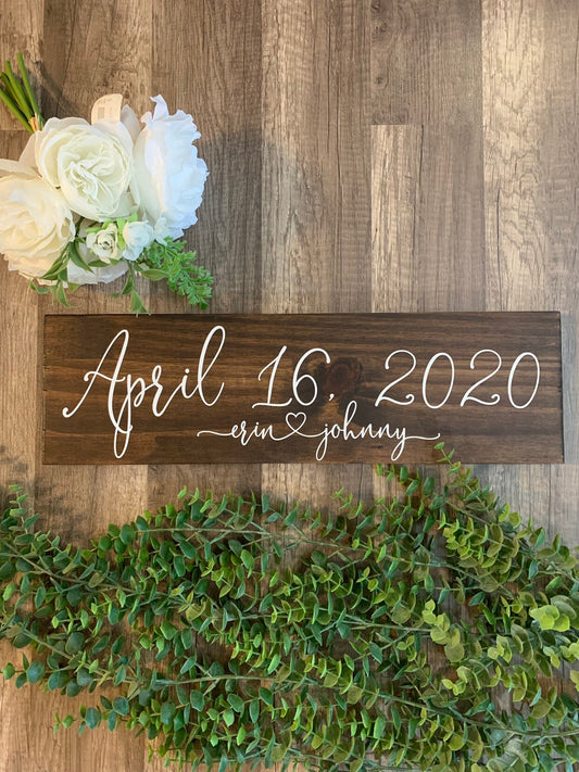 Save the Date Sign, Wedding Announcement Sign, Engagement Photo Prop, Rustic Wedding Decor