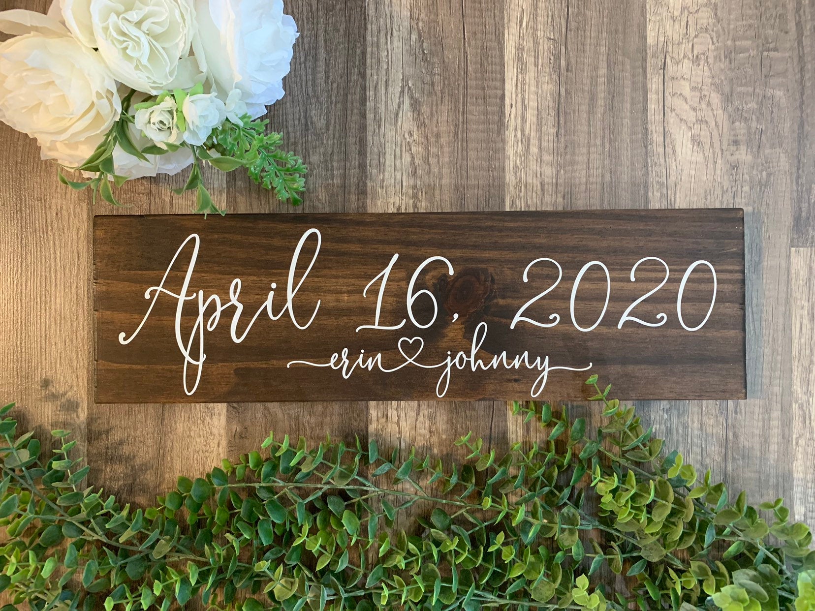 Save the Date Sign, Wedding Announcement Sign, Engagement Photo Prop, Rustic Wedding Decor