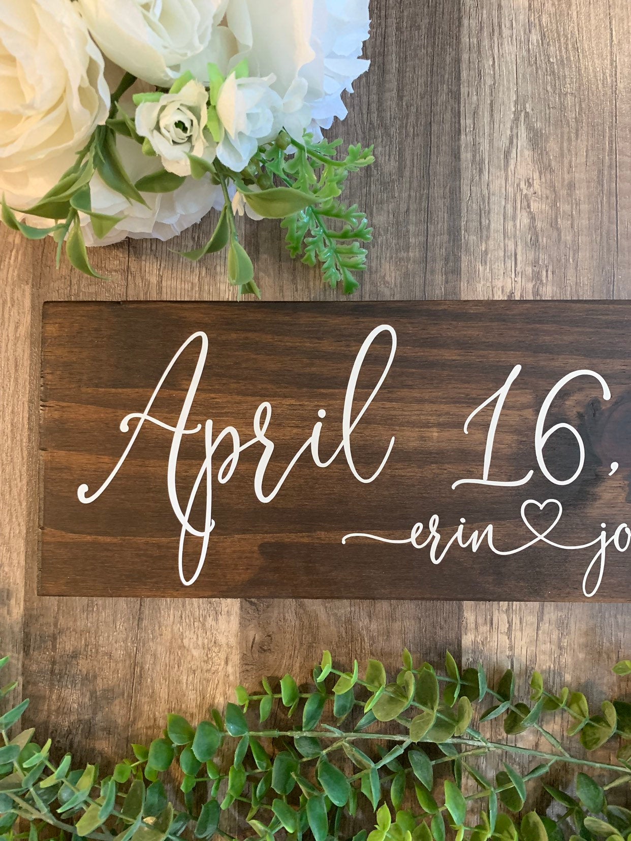 Save the Date Sign, Wedding Announcement Sign, Engagement Photo Prop, Rustic Wedding Decor