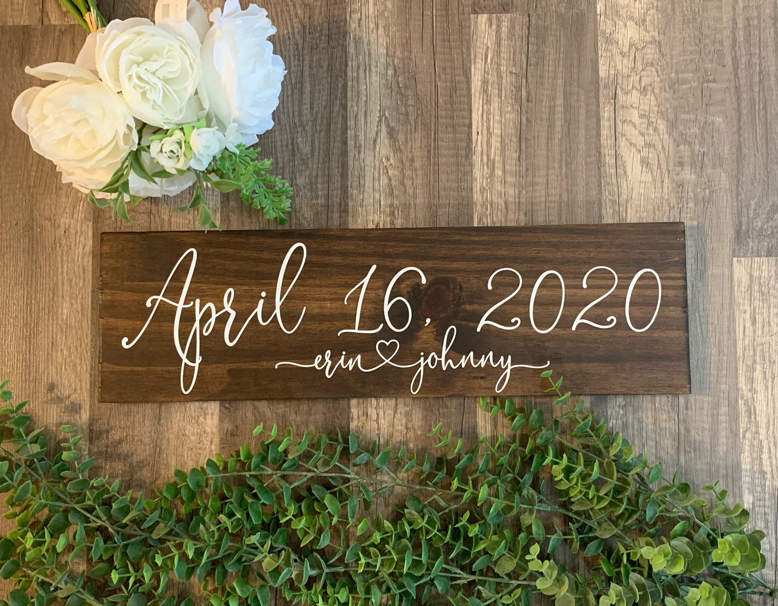 Save the Date Sign, Wedding Announcement Sign, Engagement Photo Prop, Rustic Wedding Decor