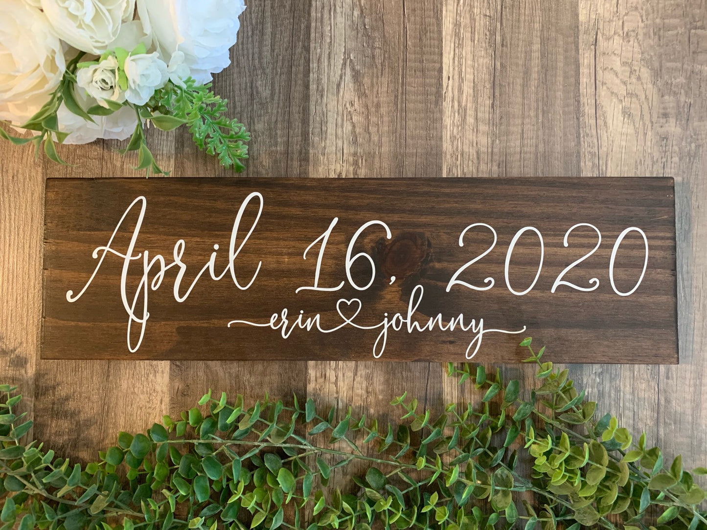 Save the Date Sign, Wedding Announcement Sign, Engagement Photo Prop, Rustic Wedding Decor