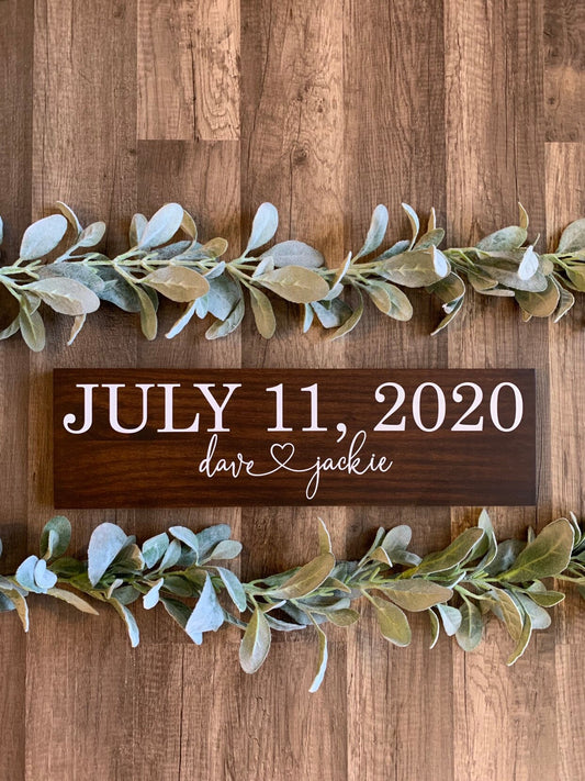 Save the Date Sign, Wedding Announcement Sign, Engagement Photo Prop, Rustic Wedding Decor