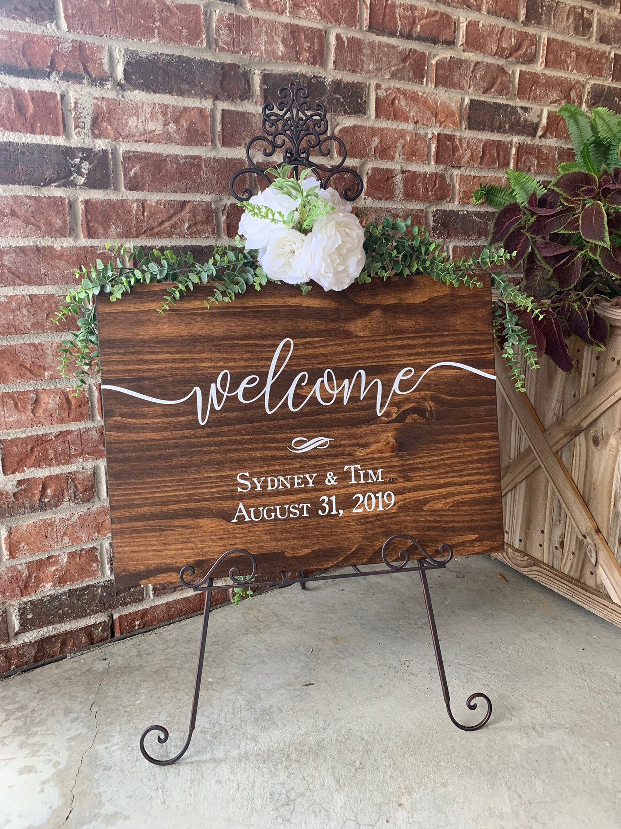 Wedding Welcome Sign, Personalized Wood Sign, Rustic Wedding Decor