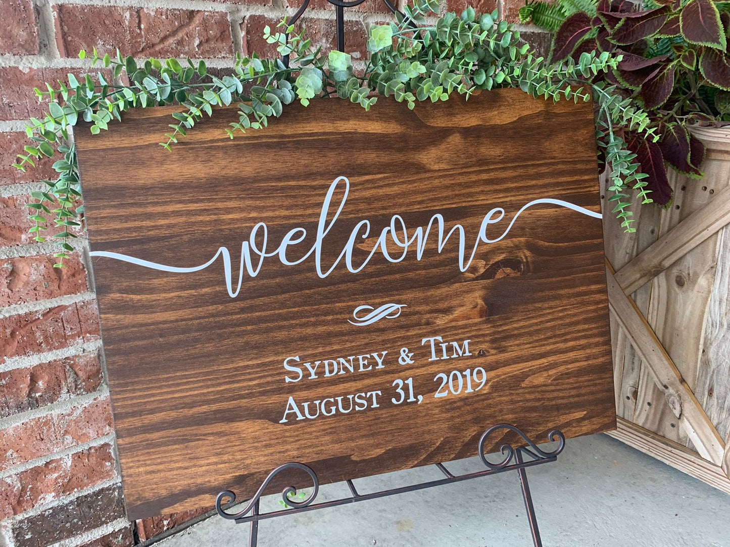 Wedding Welcome Sign, Personalized Wood Sign, Rustic Wedding Decor