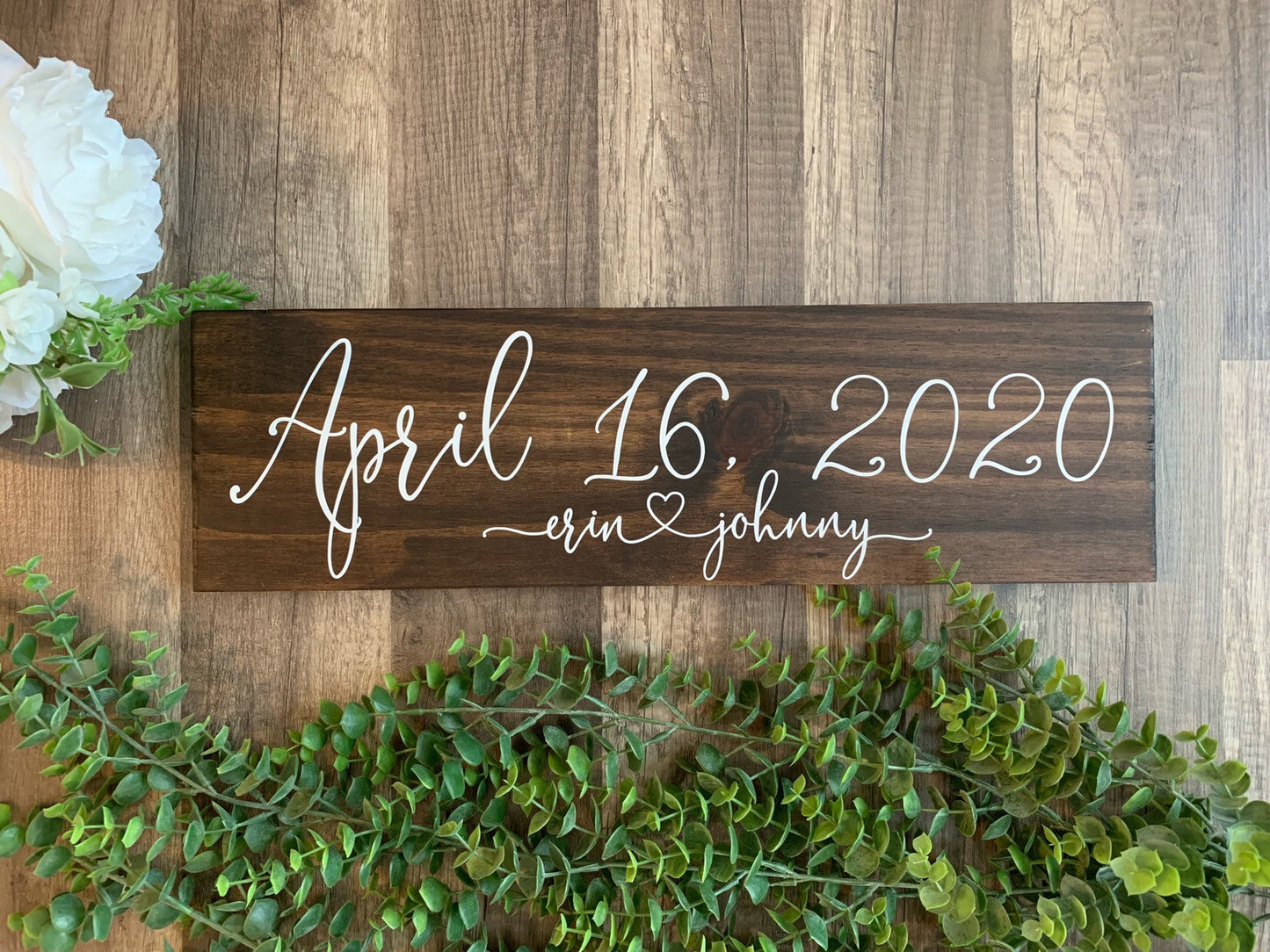 Save the Date Sign, Wedding Announcement Sign, Engagement Photo Prop, Rustic Wedding Decor