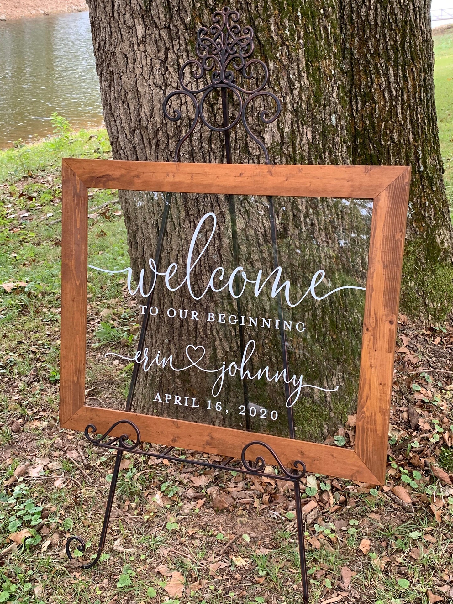 Welcome to Our Beginning Sign,  Acrylic Wedding Sign