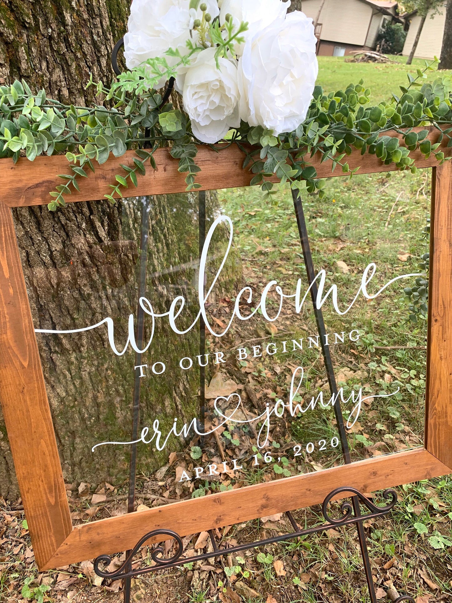 Welcome to Our Beginning Sign,  Acrylic Wedding Sign