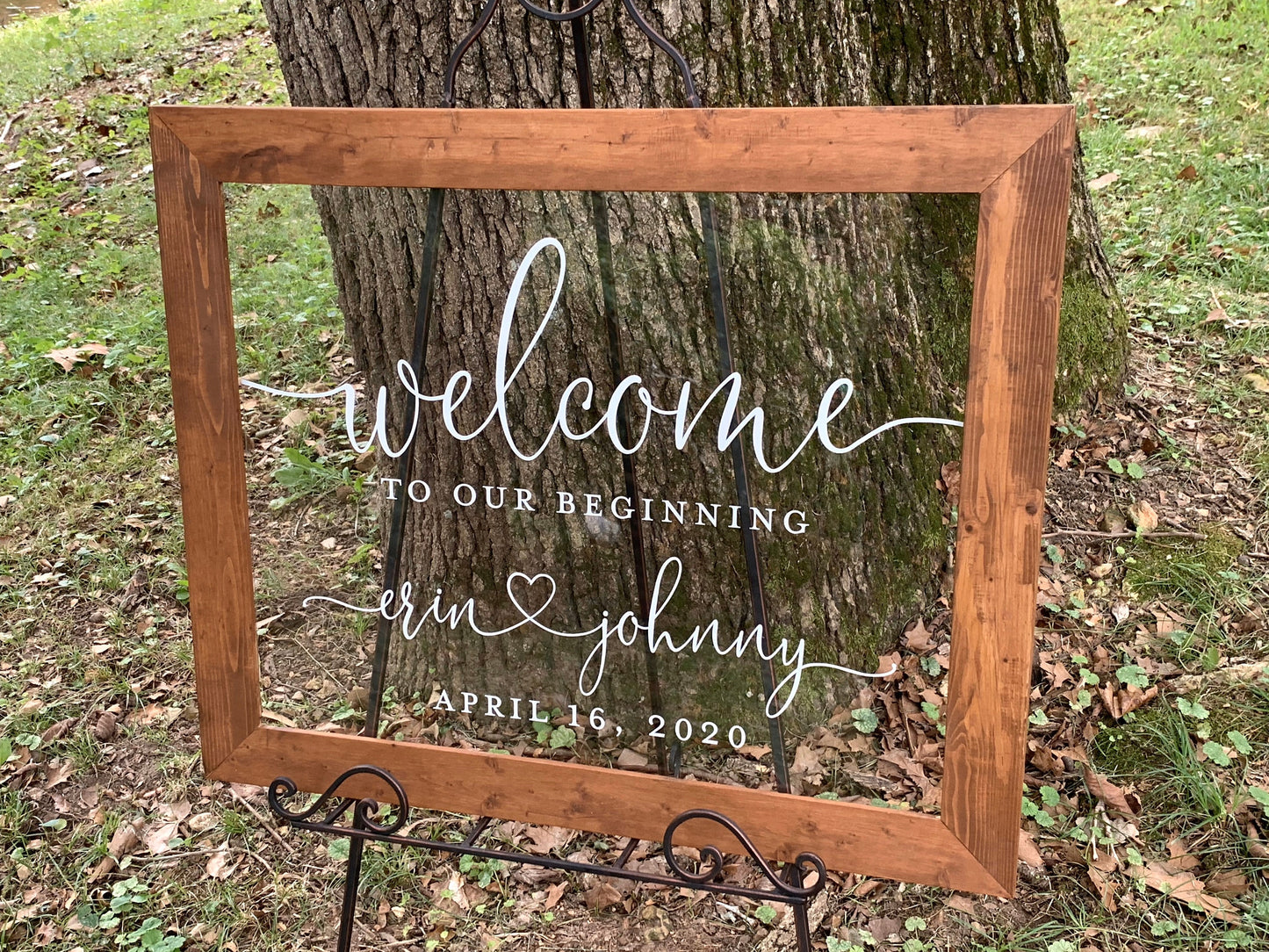 Welcome to Our Beginning Sign,  Acrylic Wedding Sign