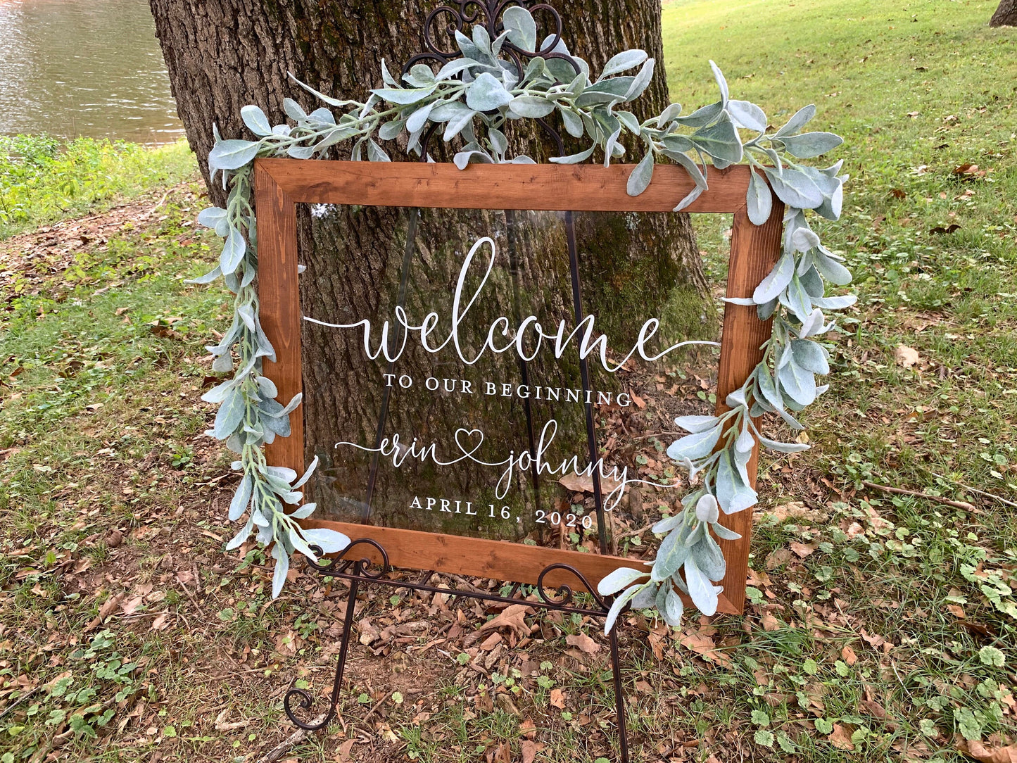 Welcome to Our Beginning Sign,  Acrylic Wedding Sign