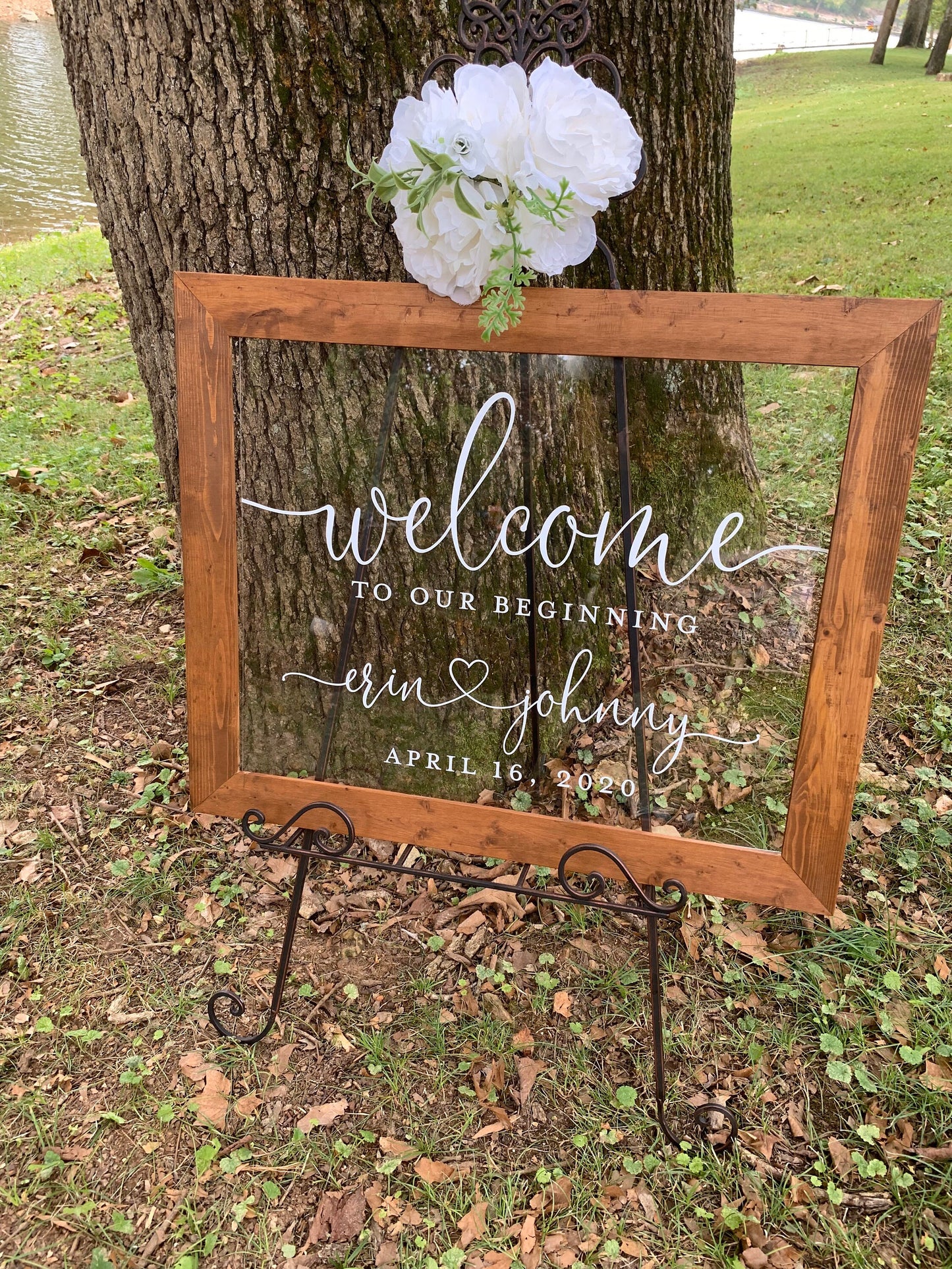 Welcome to Our Beginning Sign,  Acrylic Wedding Sign