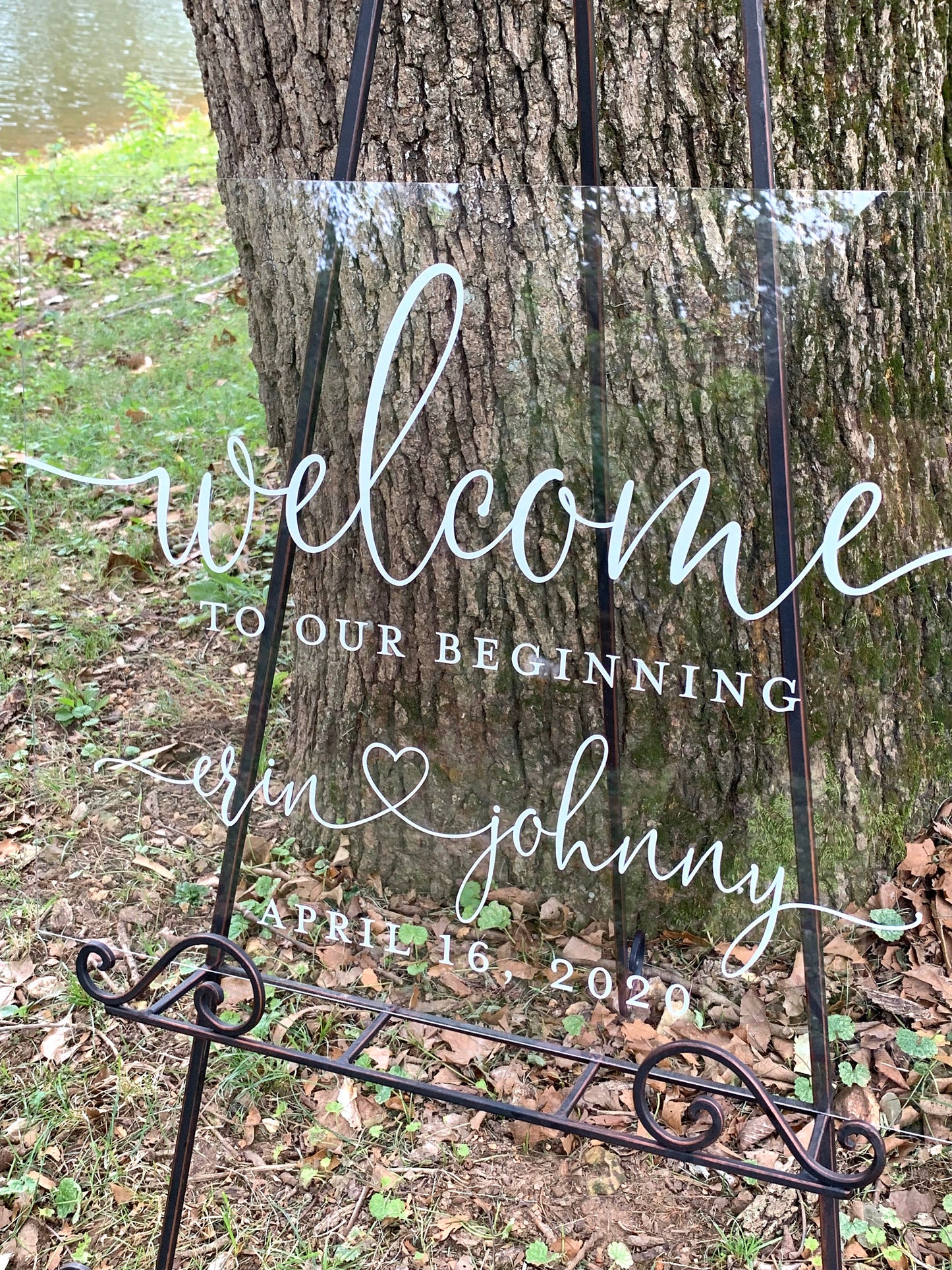 Welcome to Our Beginning Sign,  Acrylic Wedding Sign