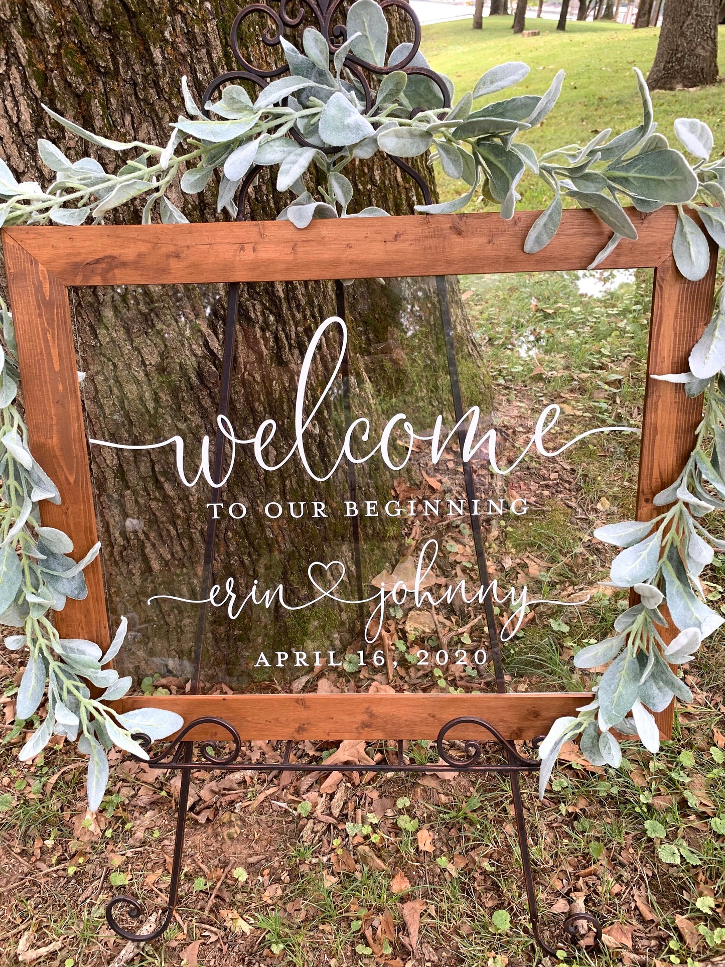 Welcome to Our Beginning Sign,  Acrylic Wedding Sign