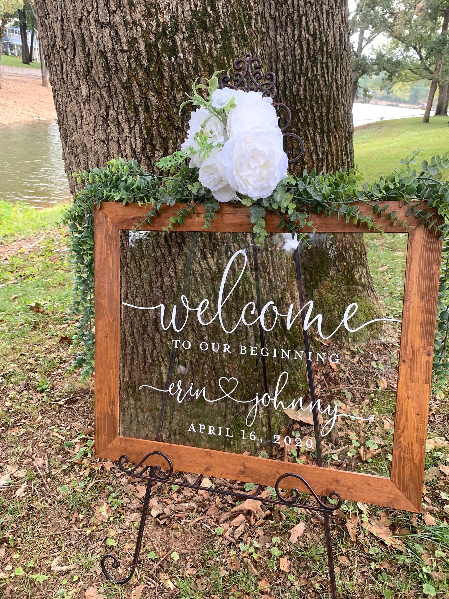 Welcome to Our Beginning Sign,  Acrylic Wedding Sign