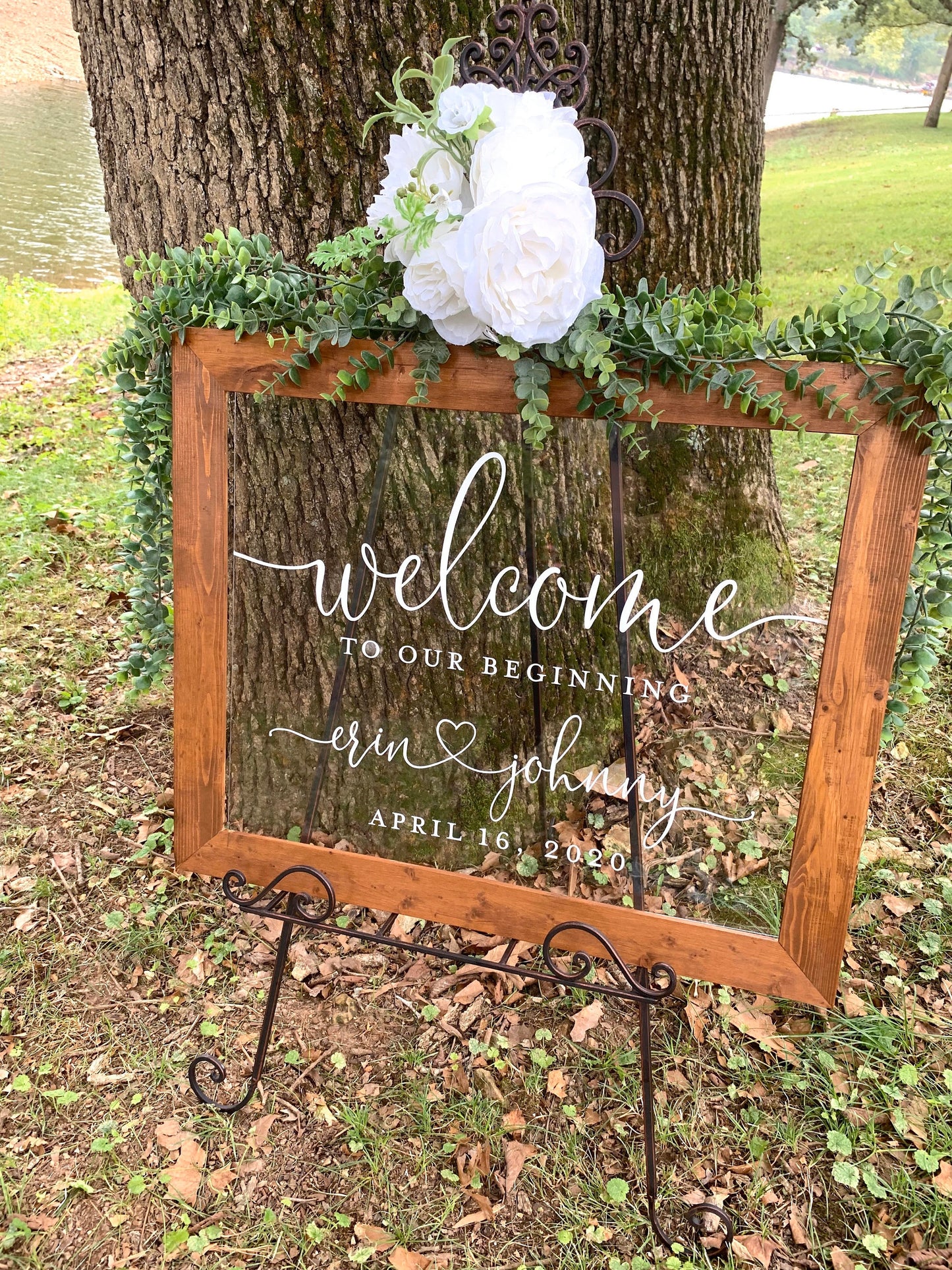 Welcome to Our Beginning Sign,  Acrylic Wedding Sign