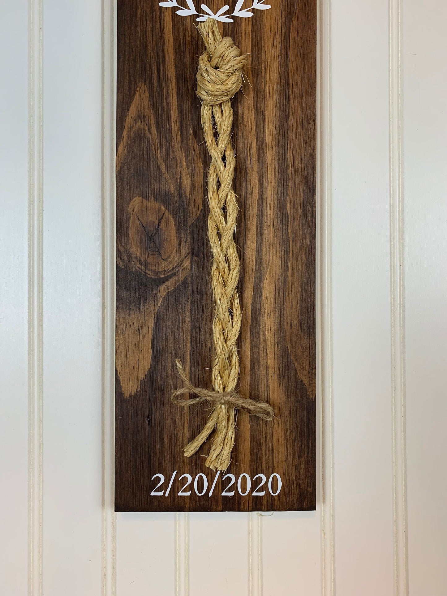 A Cord Of Three Strands Wedding Sign, Rustic Wedding Gift