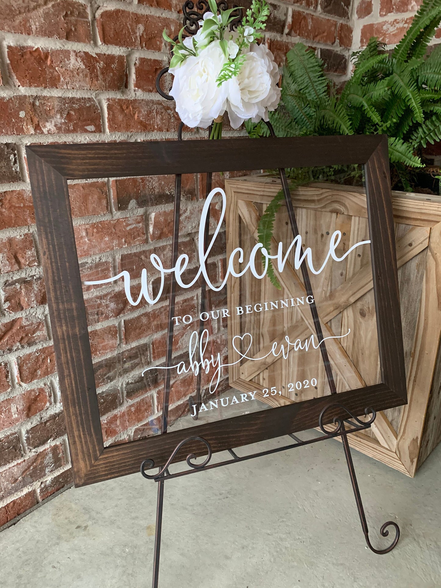 Welcome to Our Beginning Sign,  Acrylic Wedding Sign