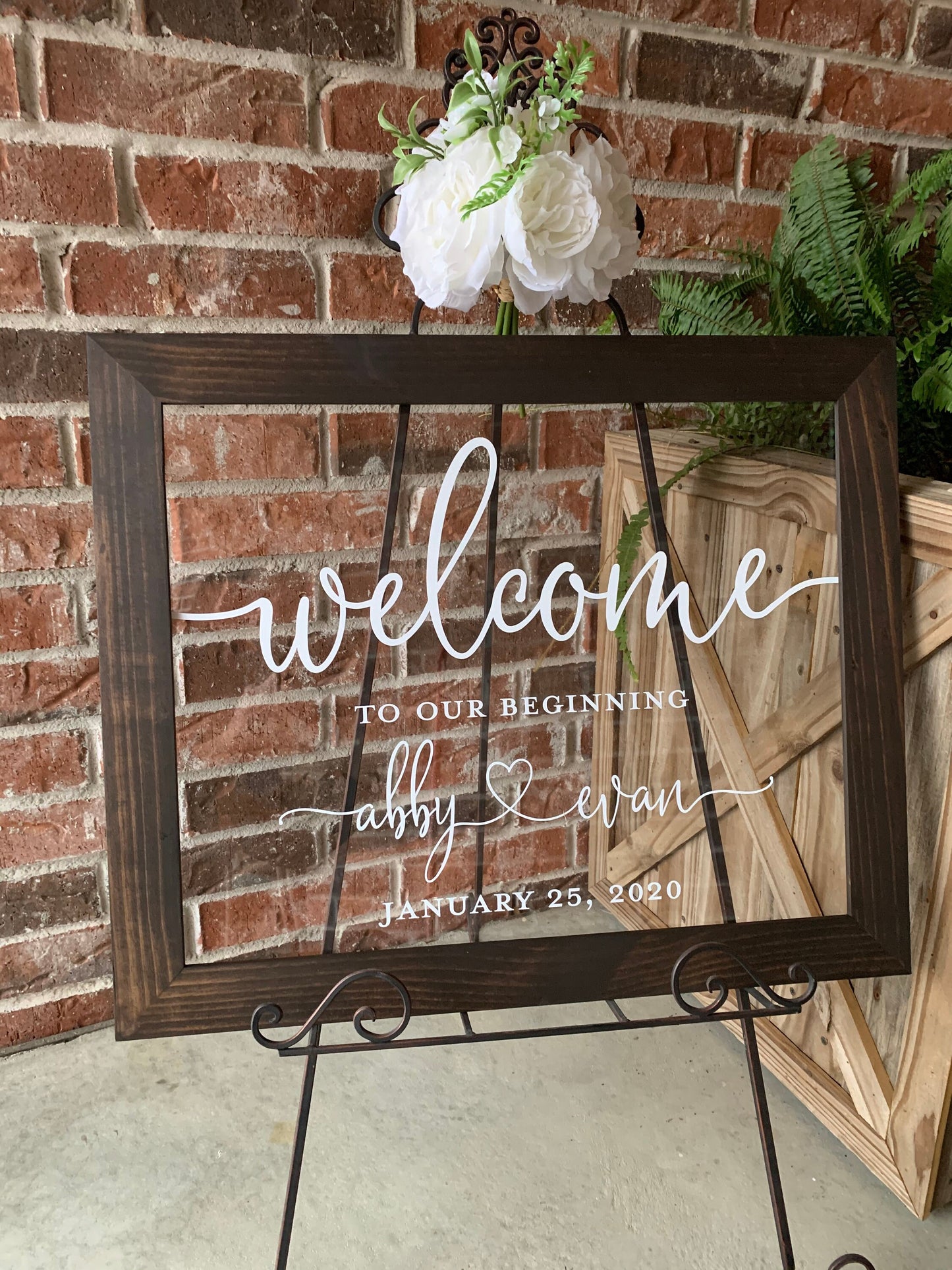 Welcome to Our Beginning Sign,  Acrylic Wedding Sign