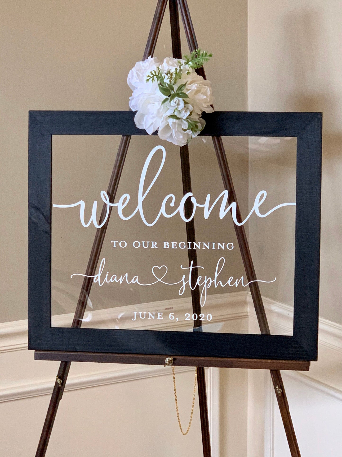 Welcome to Our Beginning Sign,  Acrylic Wedding Sign