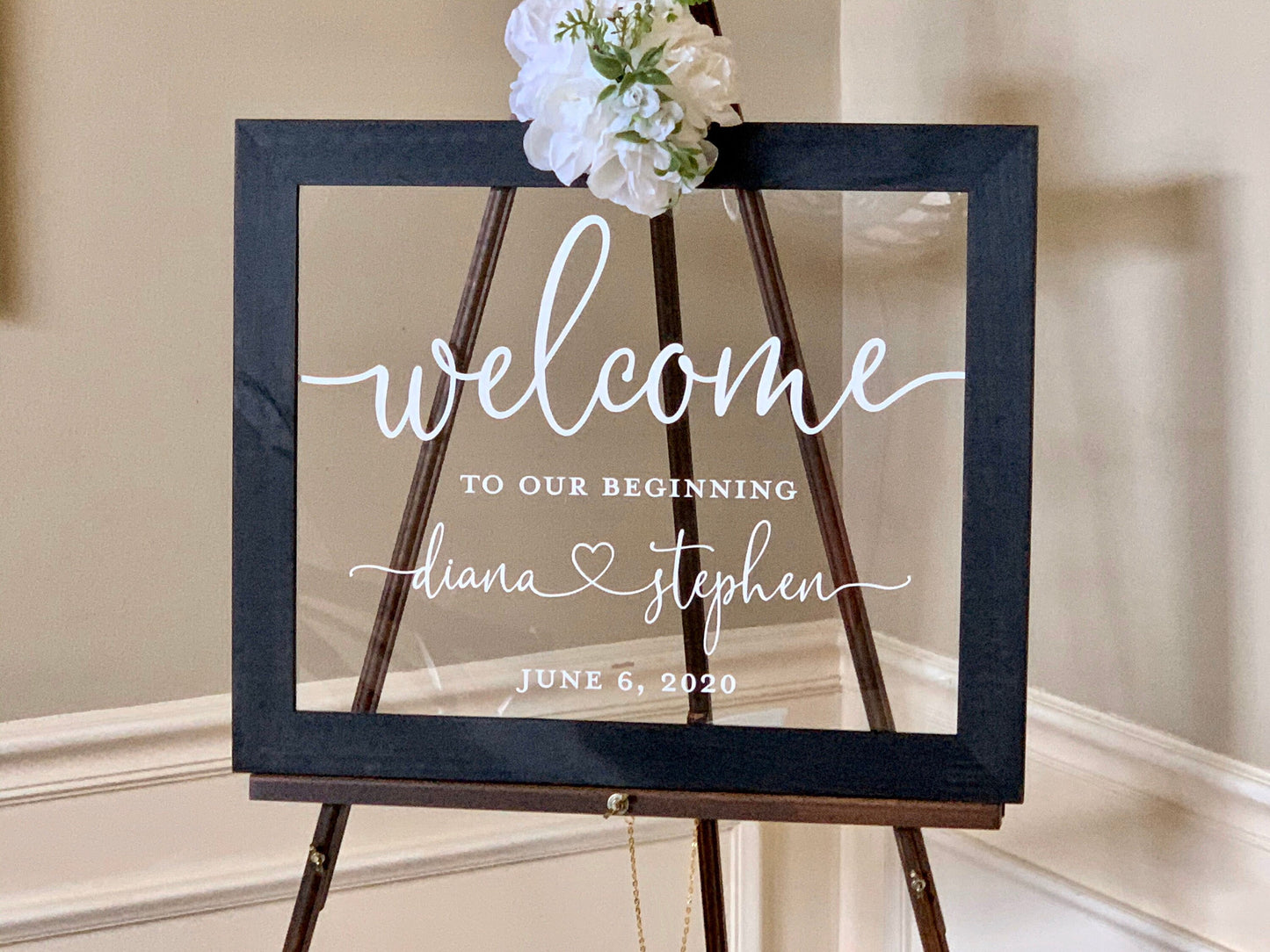 Welcome to Our Beginning Sign,  Acrylic Wedding Sign