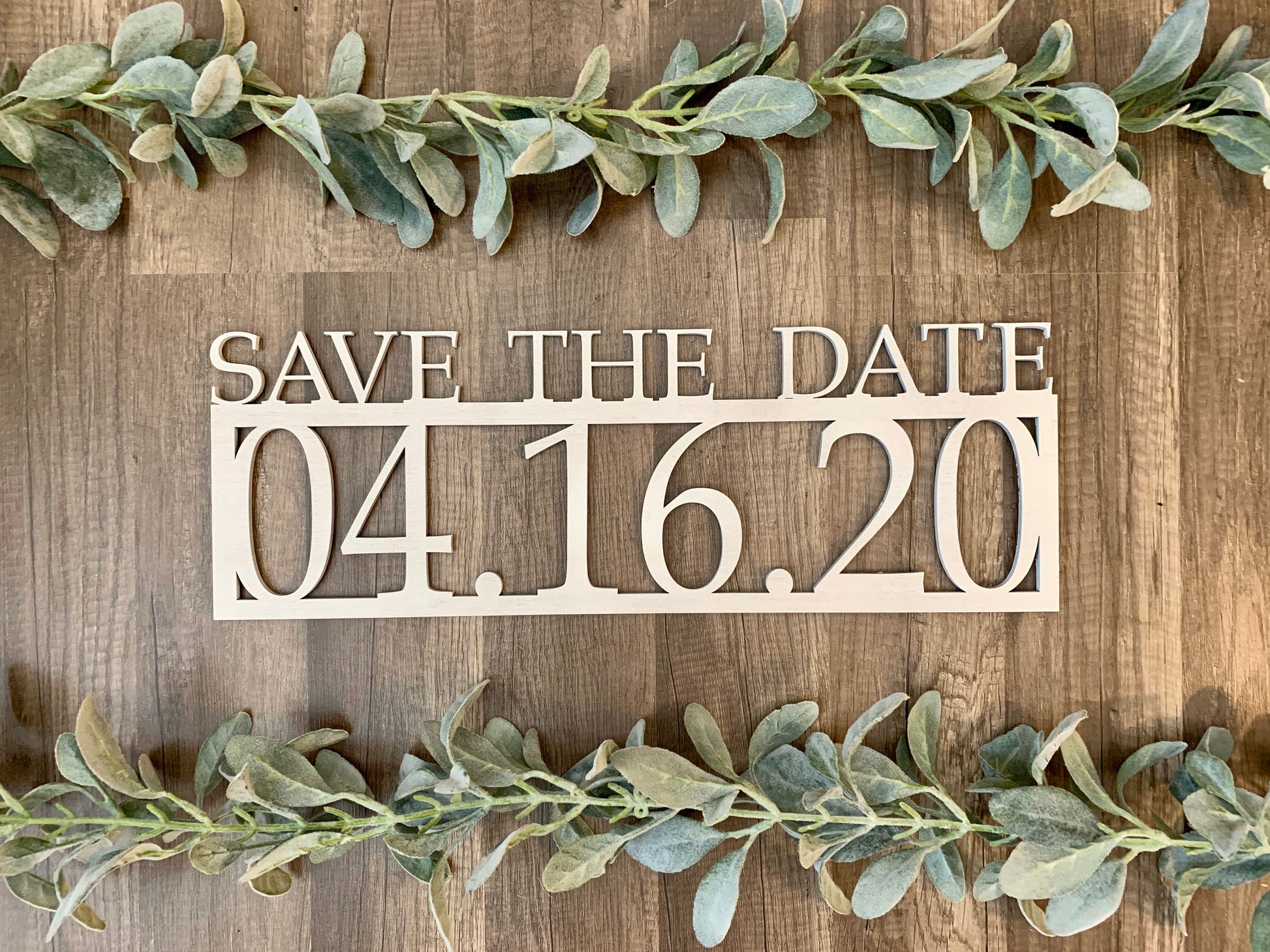 Save the Date Sign, Wedding Announcement Sign, Engagement Photo Prop, Rustic Wedding Decor