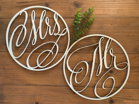 Mr and Mrs Chair Signs, Wedding Reception Chair Signs