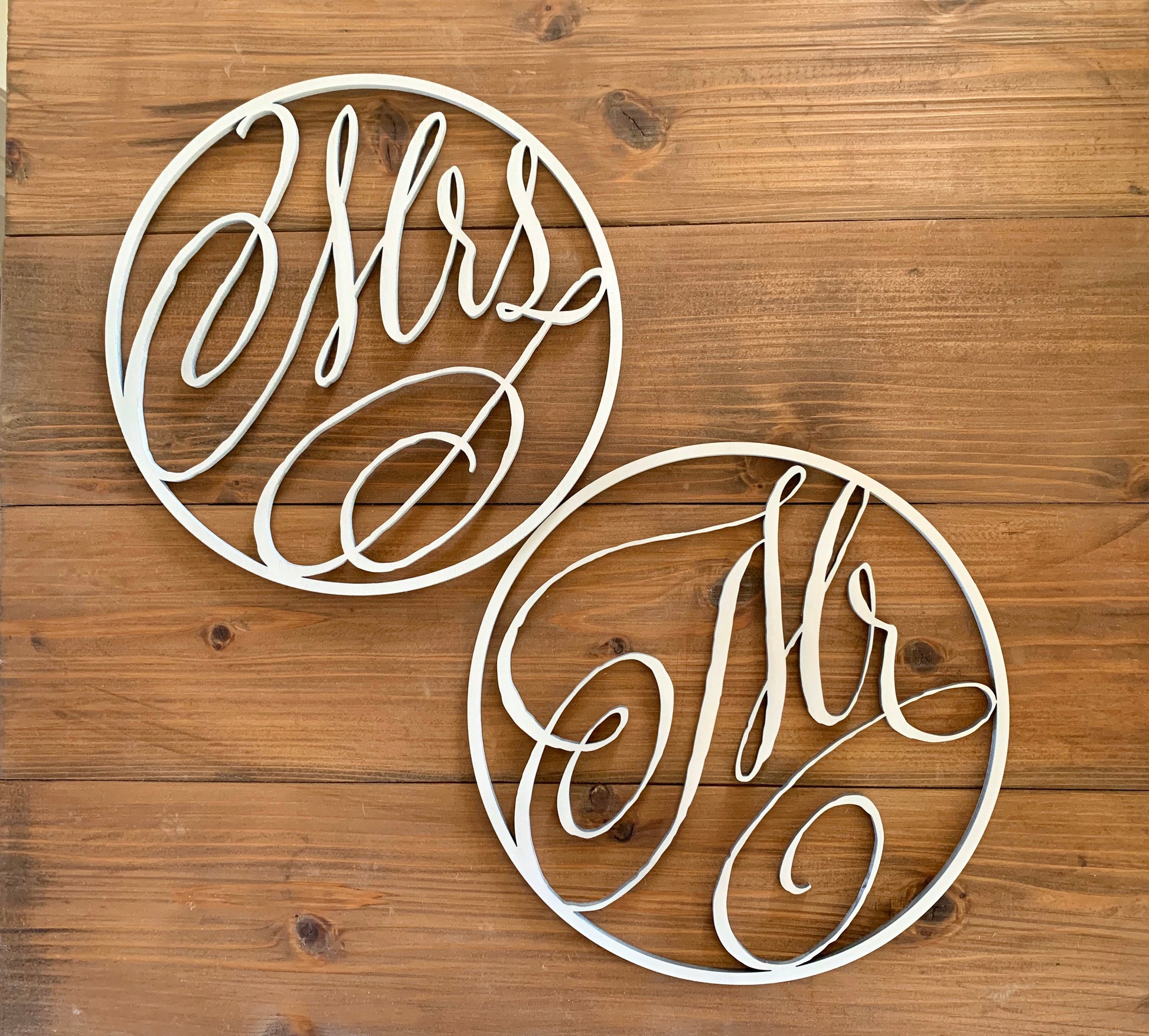 Mr and Mrs Chair Signs, Wedding Reception Chair Signs