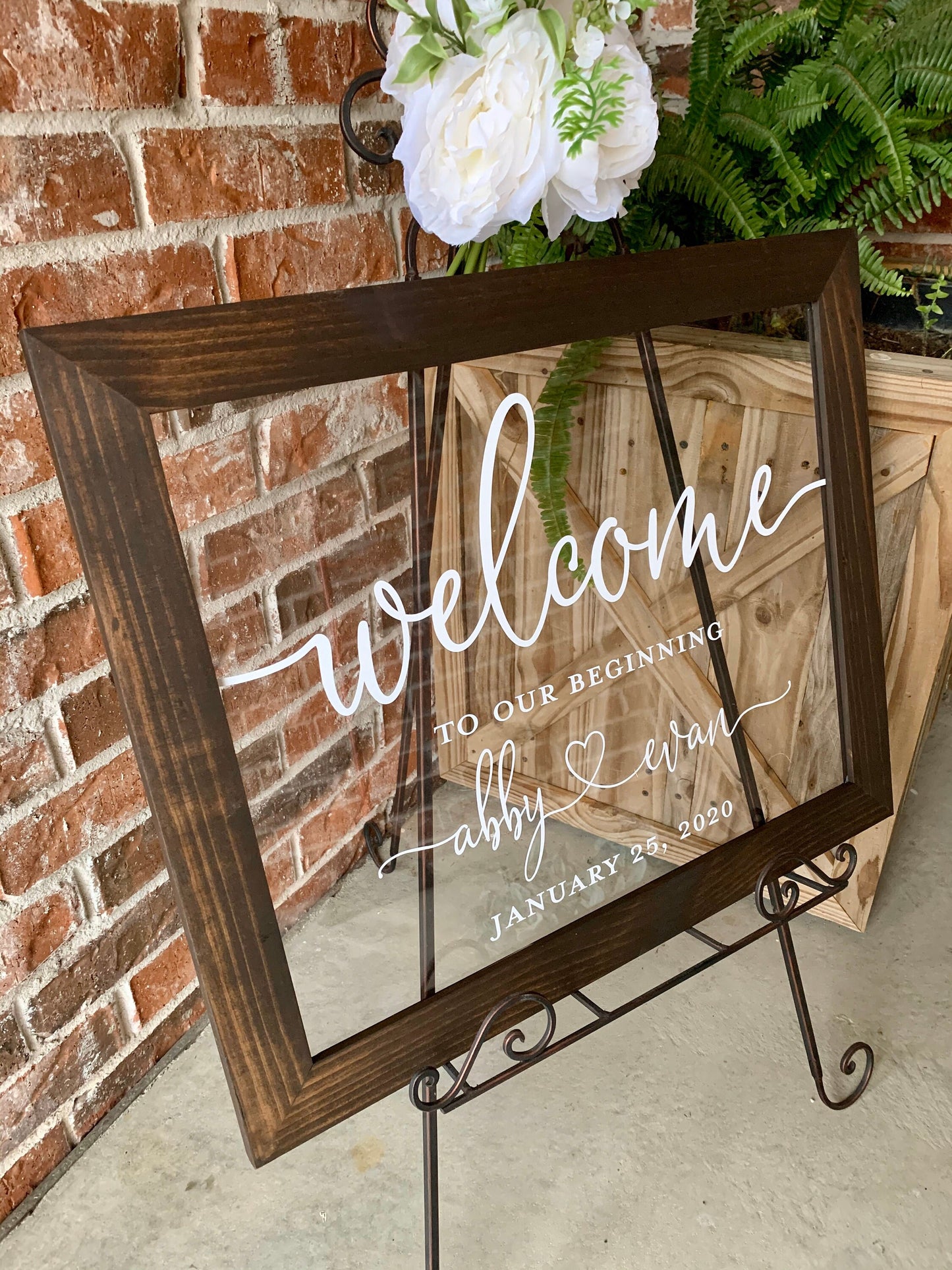 Welcome to Our Beginning Sign,  Acrylic Wedding Sign