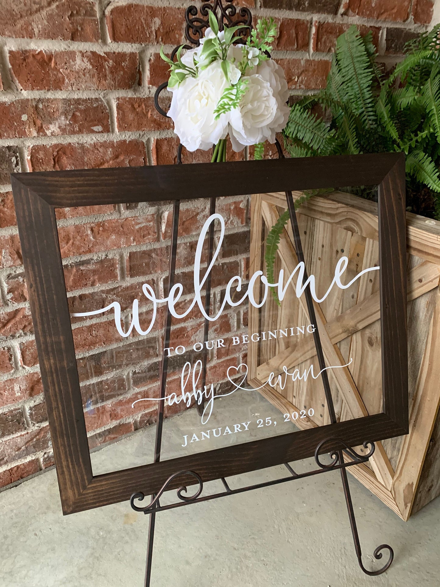 Welcome to Our Beginning Sign,  Acrylic Wedding Sign