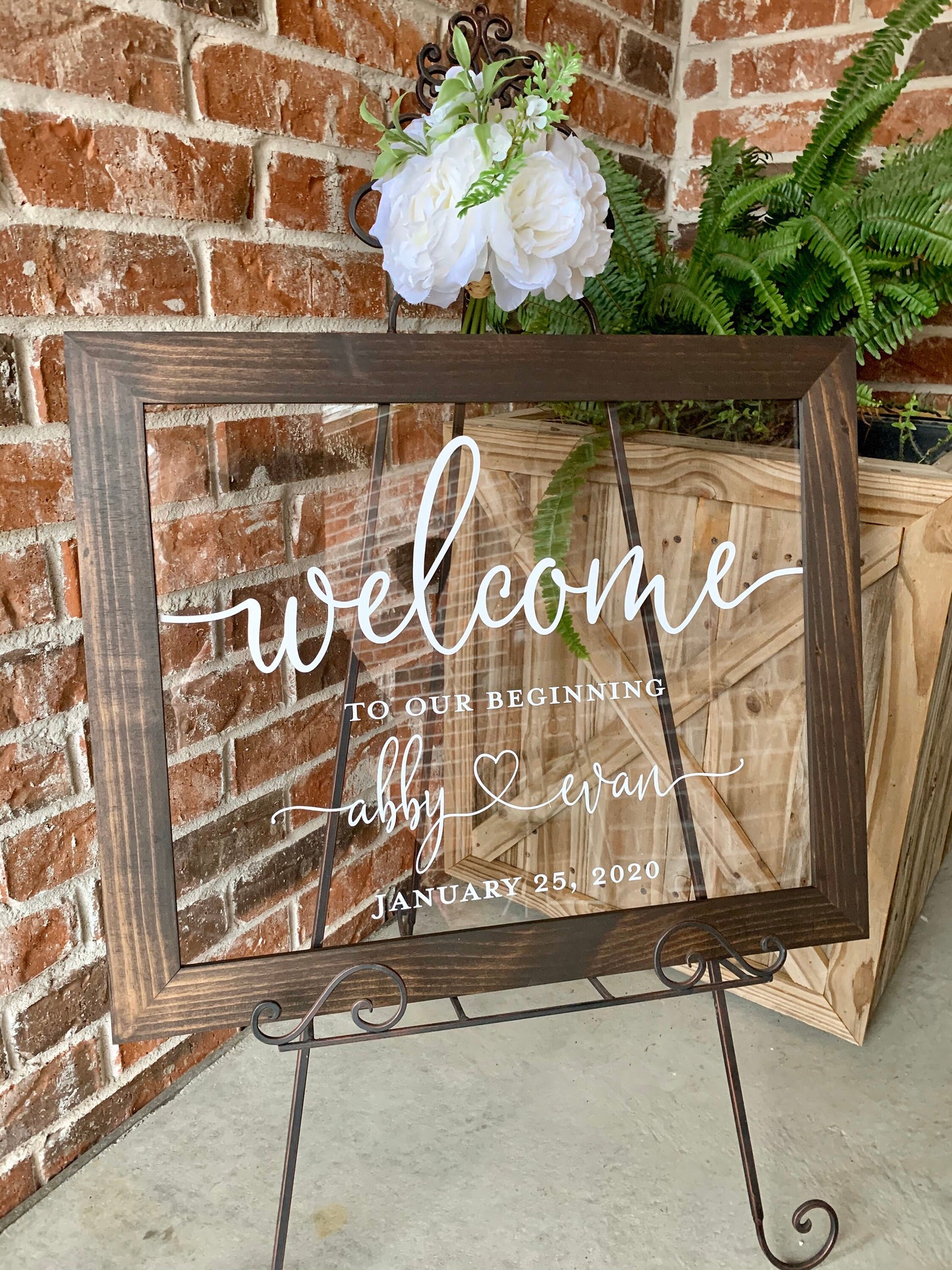 Welcome to Our Beginning Sign,  Acrylic Wedding Sign