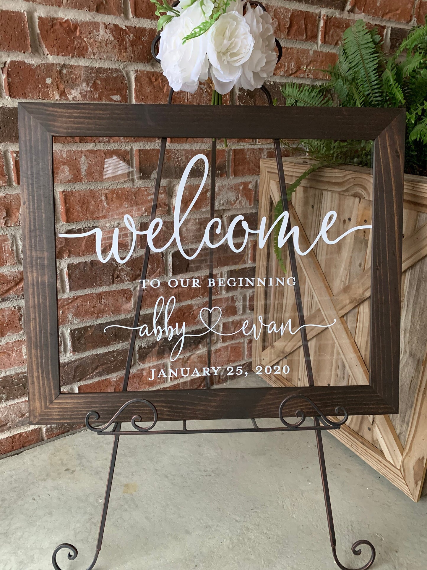 Welcome to Our Beginning Sign,  Acrylic Wedding Sign