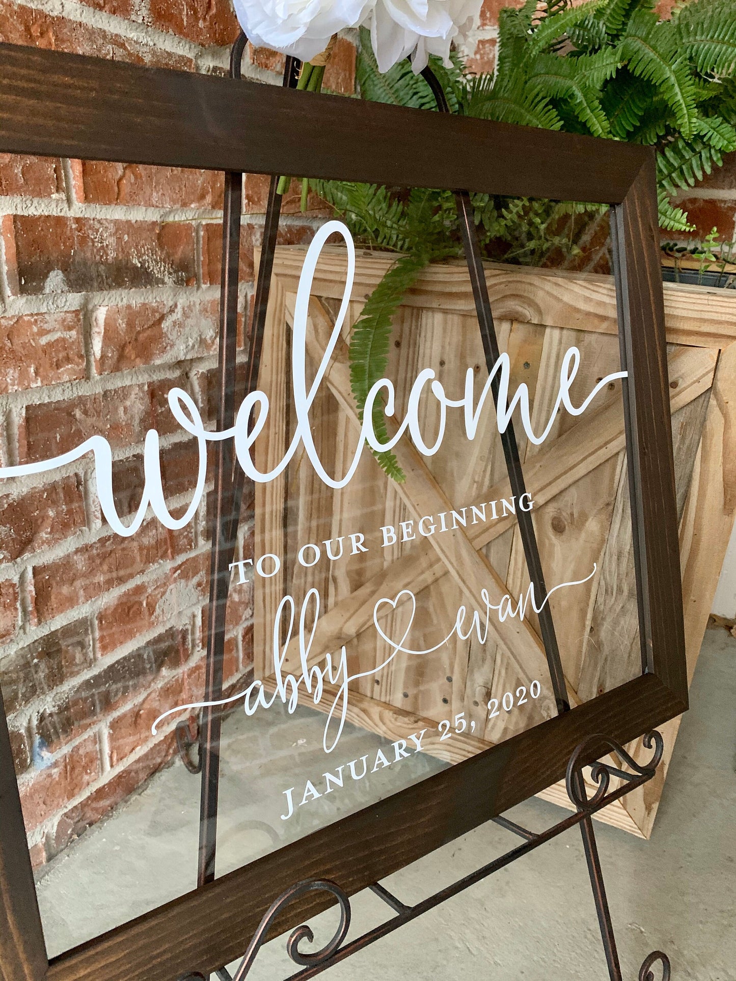 Welcome to Our Beginning Sign,  Acrylic Wedding Sign