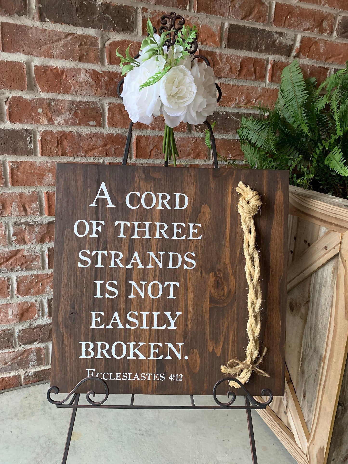 Christian Wedding Gift, A Cord of Three Strands is Not Easily Broken, Gift for Couple, Anniversary Gift