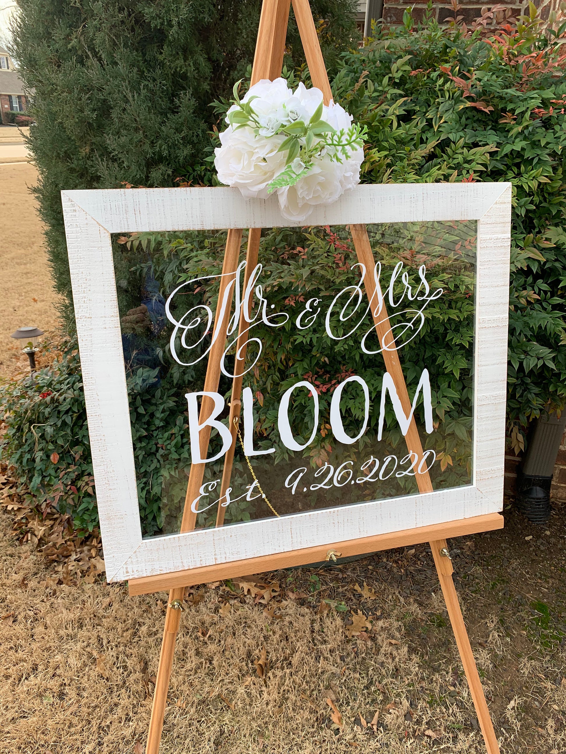 Mr and Mrs Wedding Sign, Wedding Welcome Sign,  Acrylic Wedding Sign