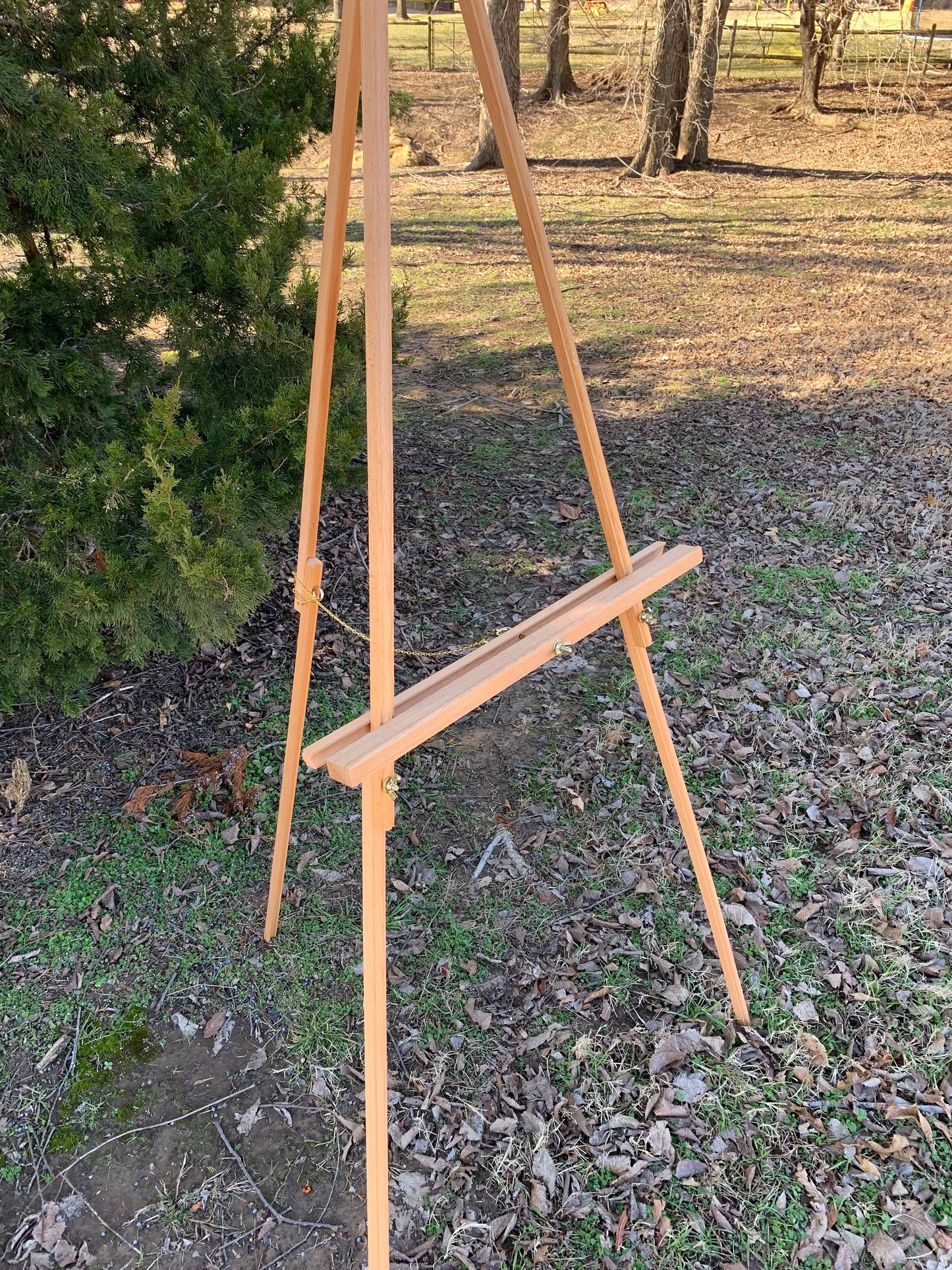 Wood Floor Easel, Wedding Sign Stand, Art Easel, Metallic Silver