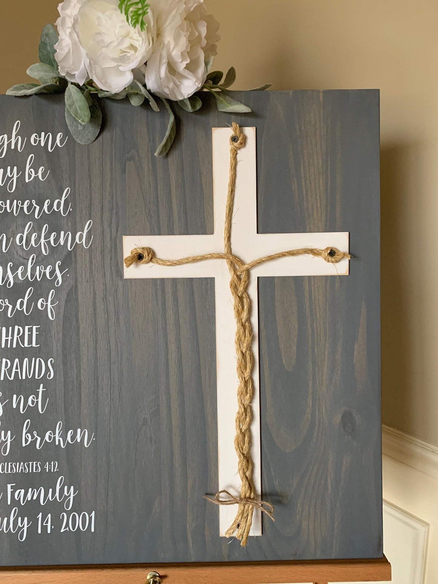 A Cord Of Three Strands Wedding Sign, Ceremony Sign, A Cord of 3 Strands, Ecclesiastes 4:9-12, Wedding Gift, Fall Wedding Decor, Cord Sign